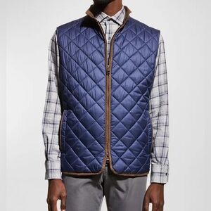NWT Peter Millar Essex Quilted Travel Vest | Navy Blue NEW $230 Medium SHIP FAST
